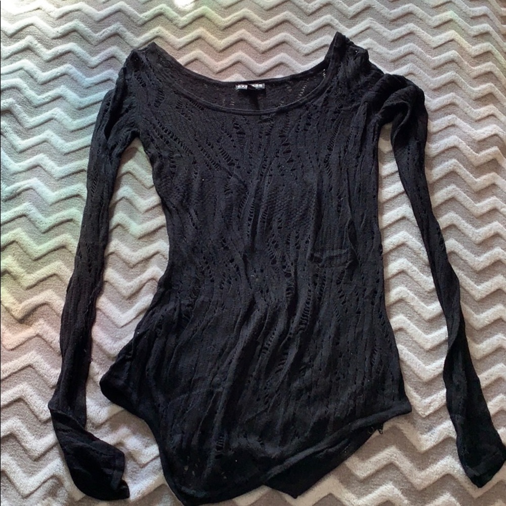 Knit peekaboo long sleeve